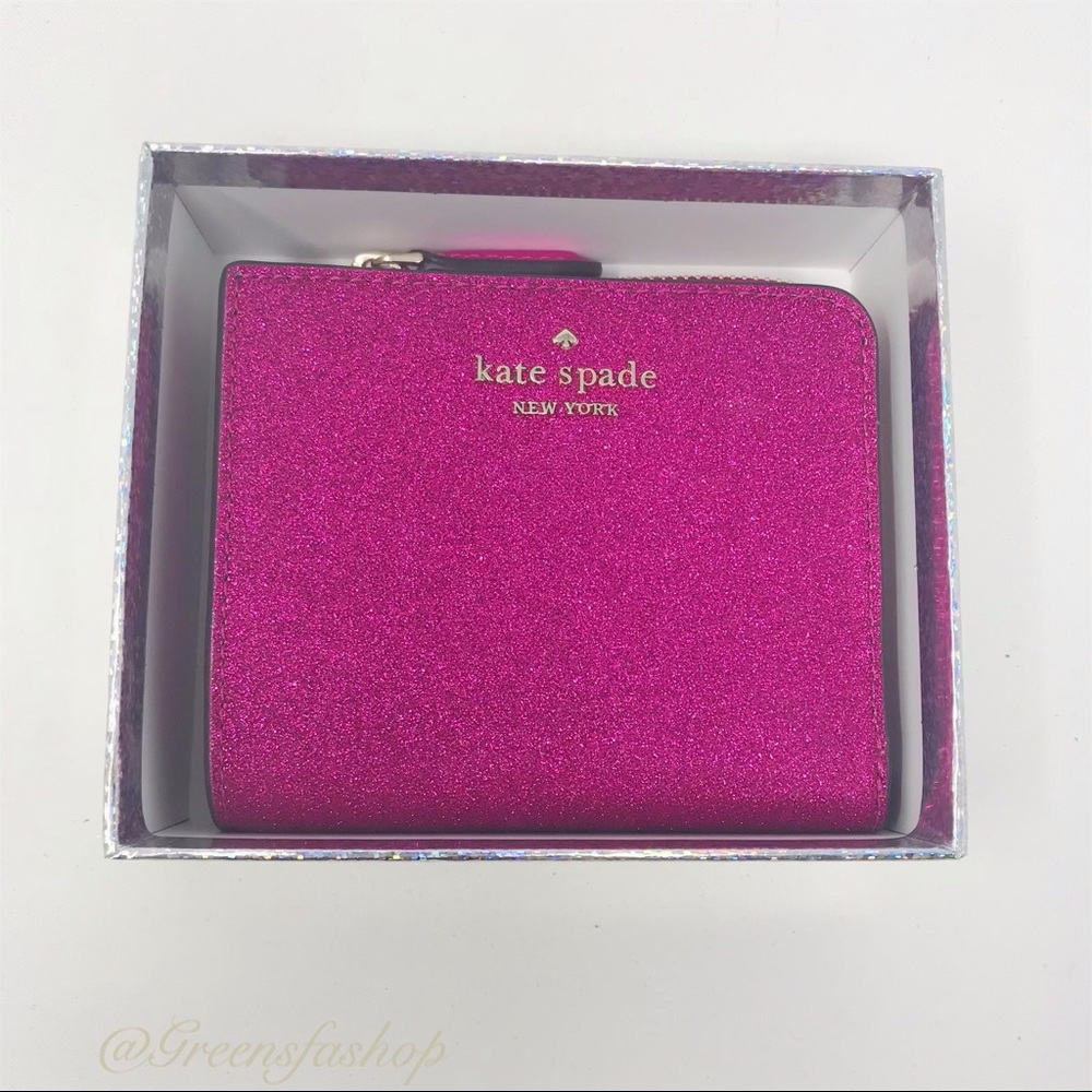 NEW KATE SPADE LOLA GLITTER BIFOLD WALLET